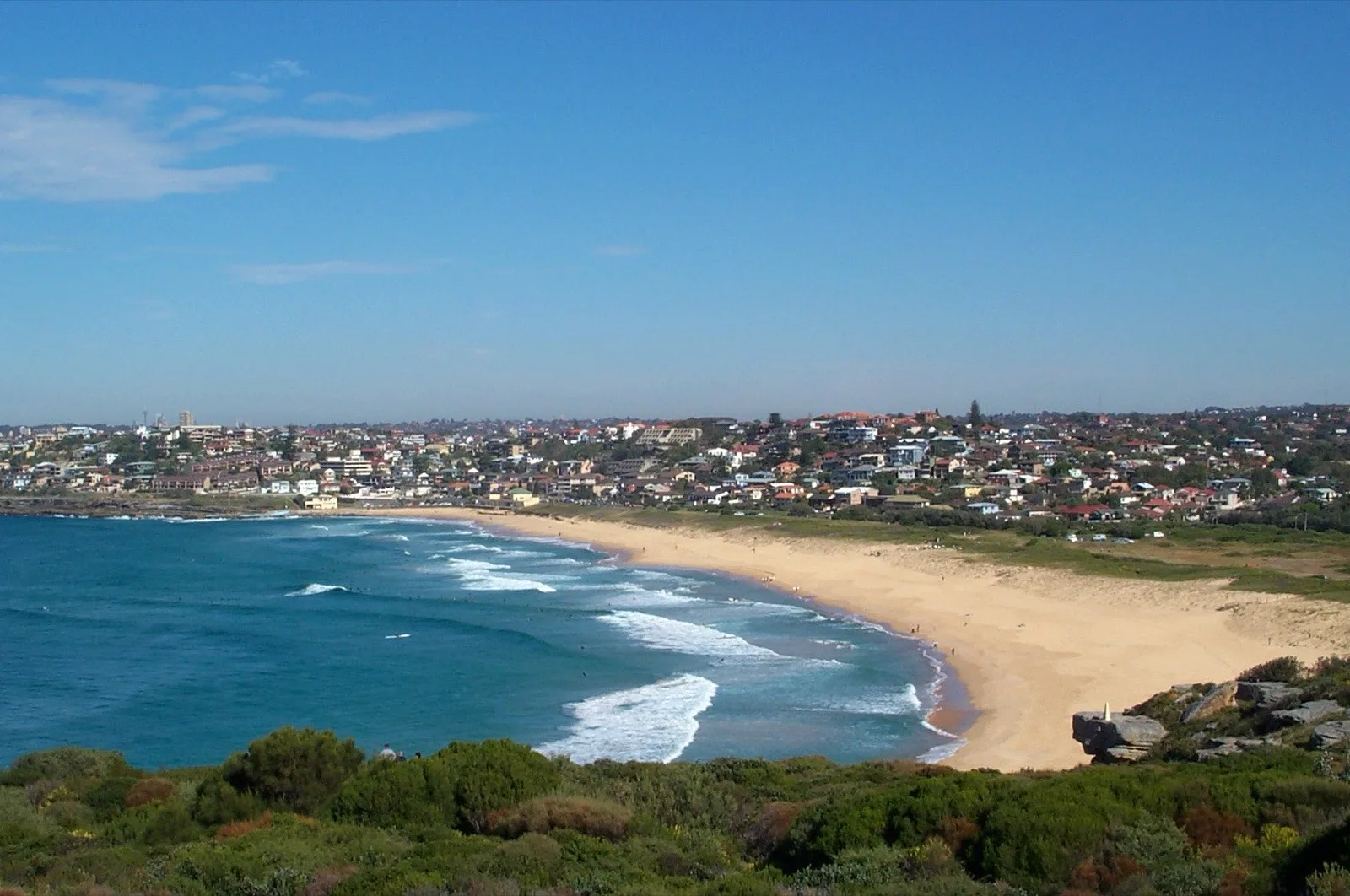 Curl Curl Beach sweeping north from the headland