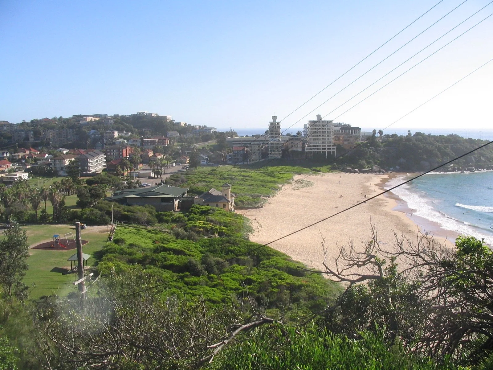 Freshwater Beach and village from the headland