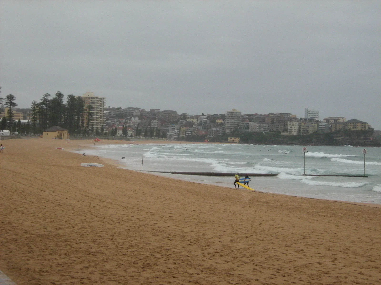 Looking along the sand toward Queenscliff at the north end of Manly Beach